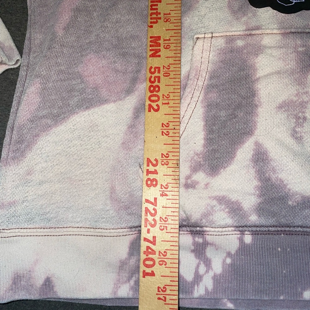 Handmade Purple bleach Tie-Dye Hoodie with embroidered patches Crystal Design - Picture 7 of 9